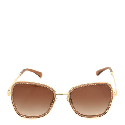 Chanel Square Frame Sequin Sunglasses 4277-B Gold Brown 2 of 7
