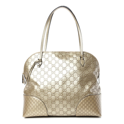Gucci Metallic Guccissima Medium Bree Shoulder Bag Gold 1 of 10