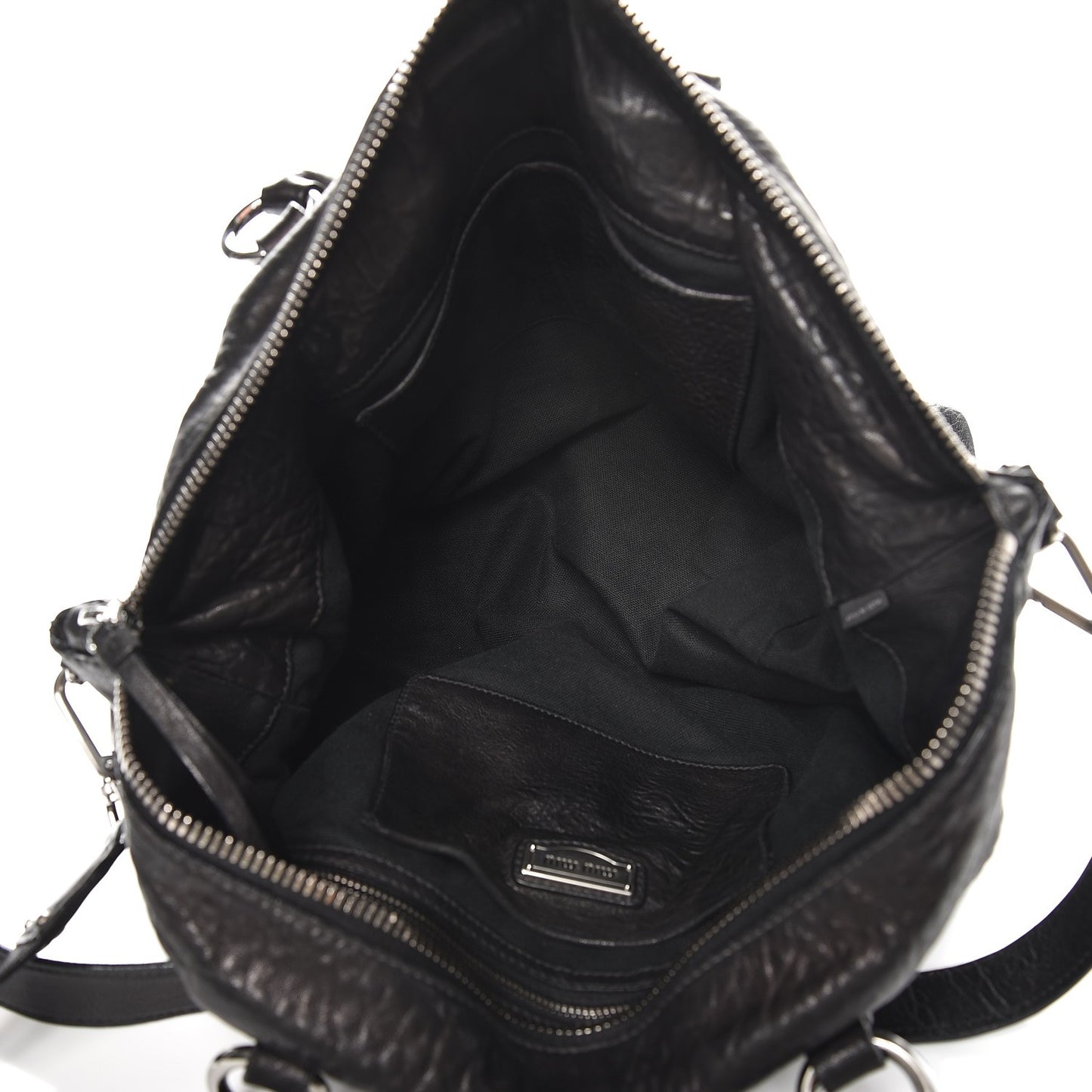 Goatskin Madras Convertible Tote Nero Black