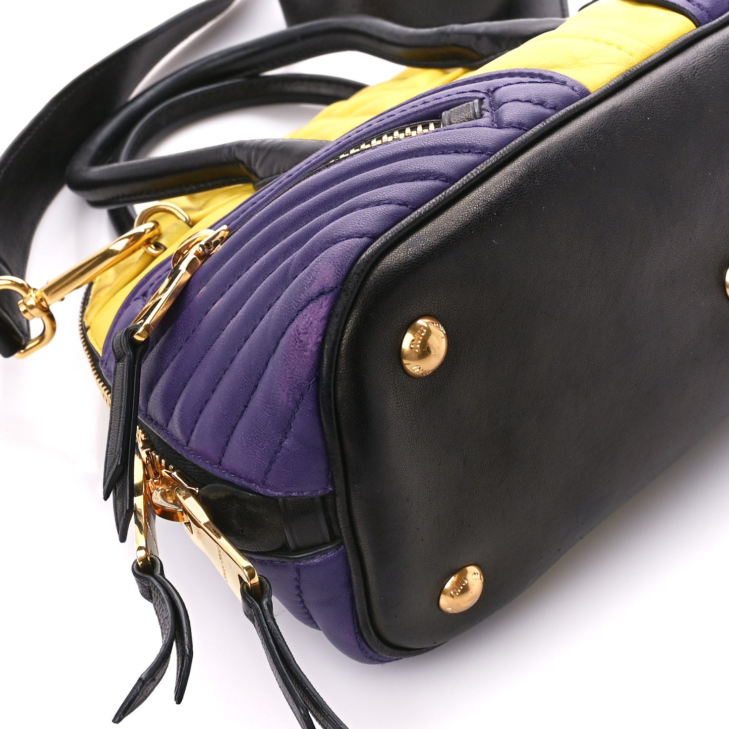 Nappa Matelasse Biker Satchel Sole Viola