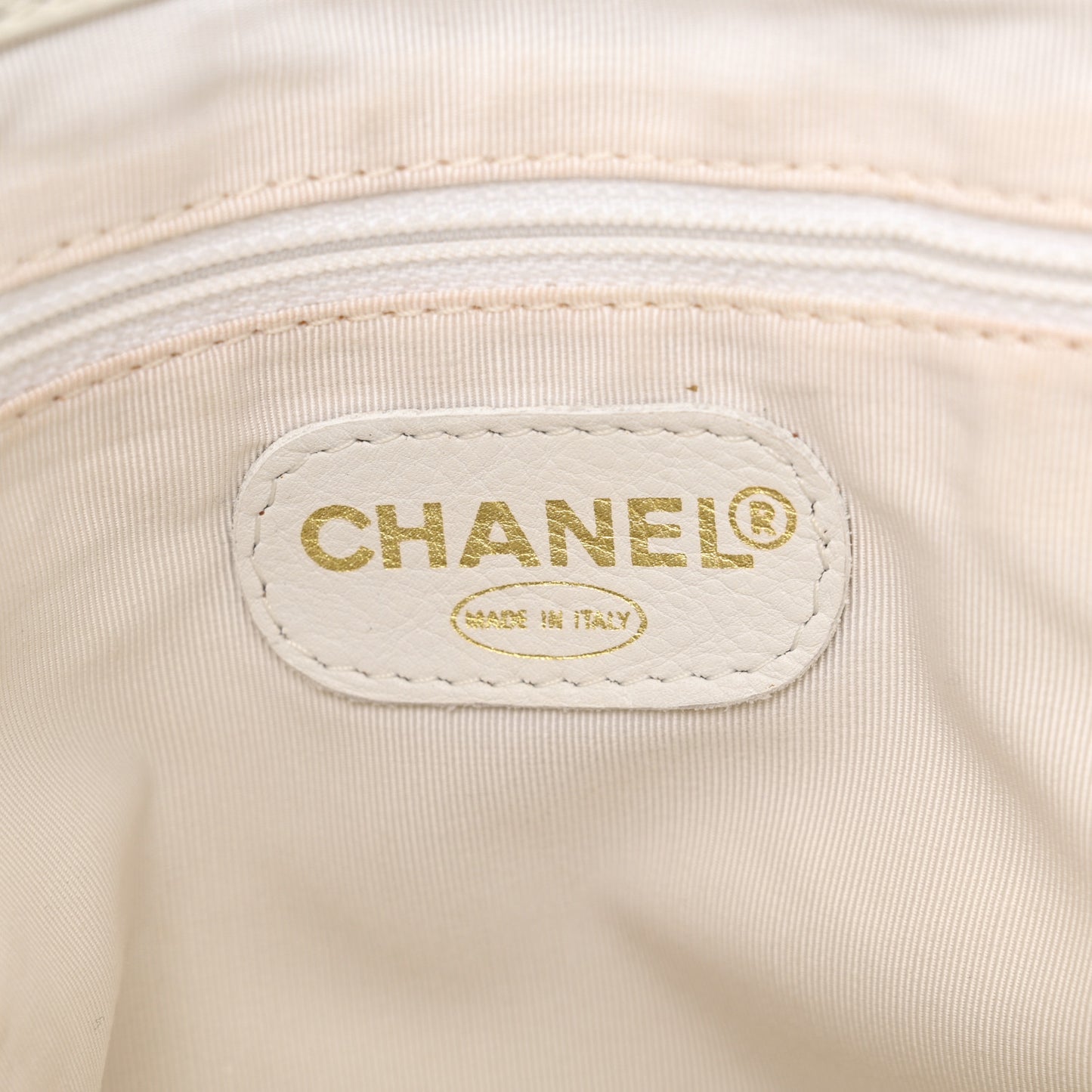 Lambskin Bekko Chain CC Shopping Tote White