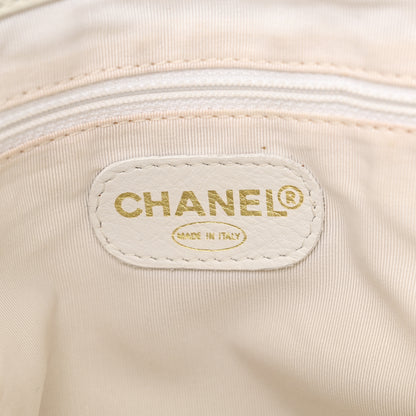 Chanel Lambskin Bekko Chain CC Shopping Tote White 6 of 17