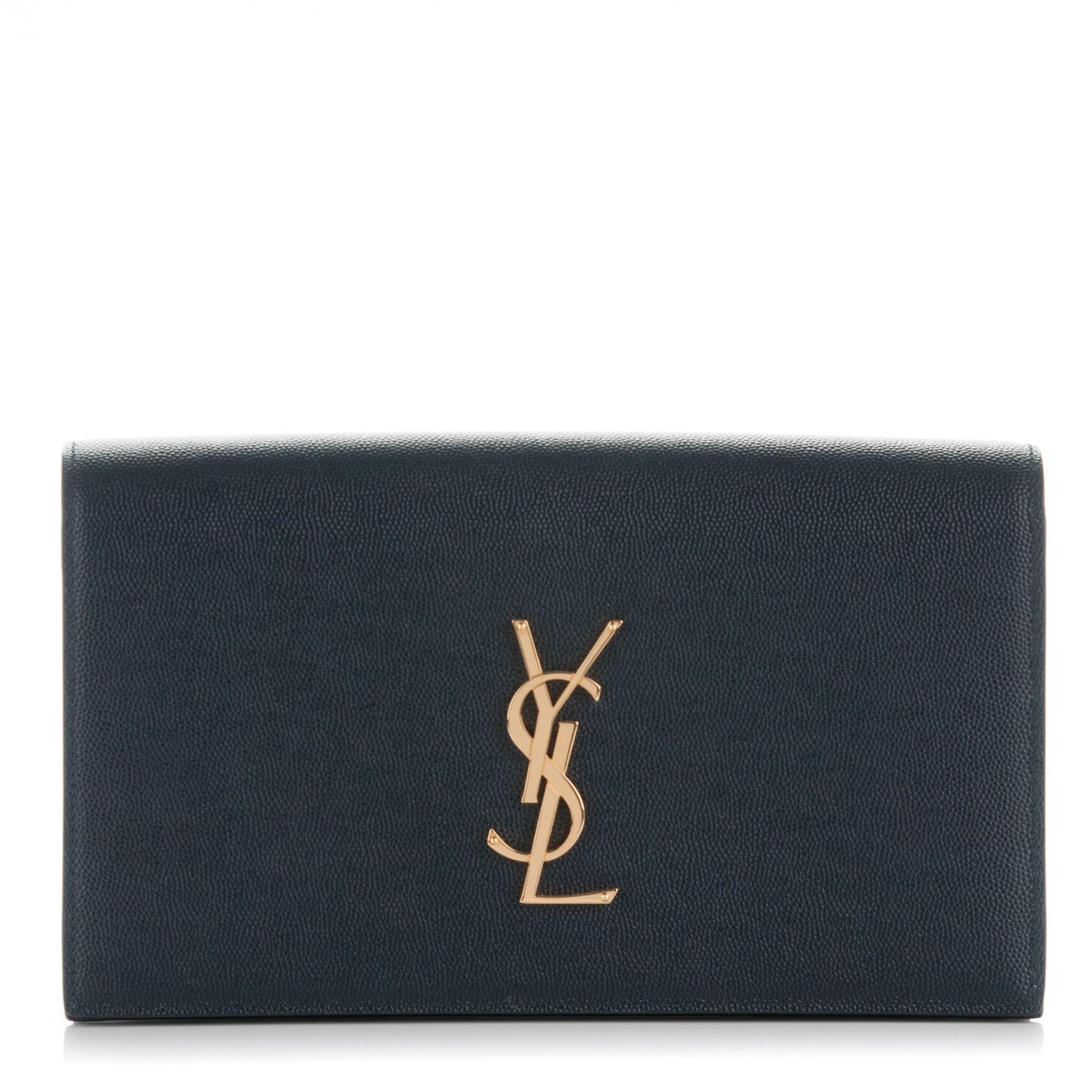 Grain De Poudre Classic Monogram Clutch Navy