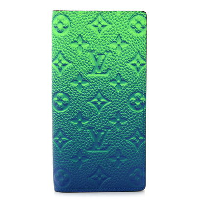 Louis Vuitton Taurillon Illusion Brazza Wallet Bleu Vert 1 of 9