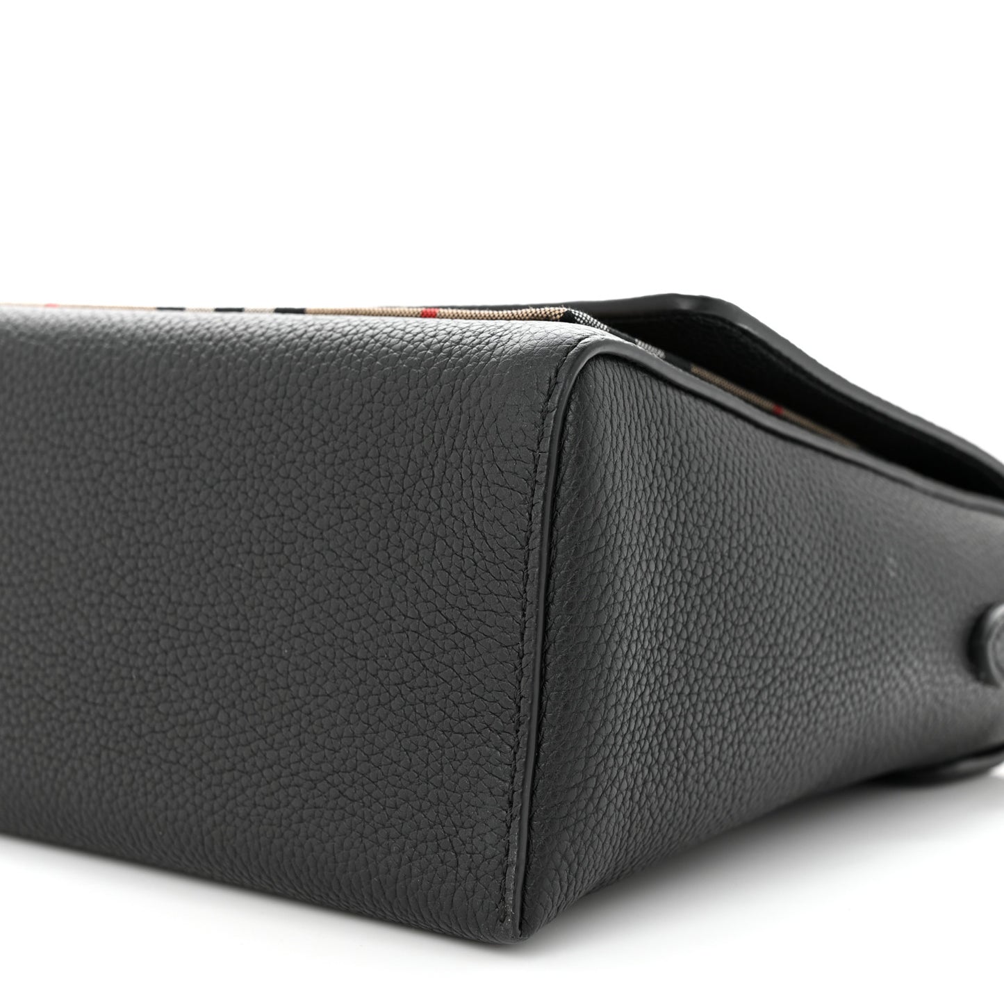 Coated Canvas Calfskin Vintage Check Medium Note Crossbody Bag Black