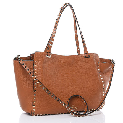 Valentino Garavani Pebbled Calfskin Medium Rockstud Tote Light Cuir 3 of 10