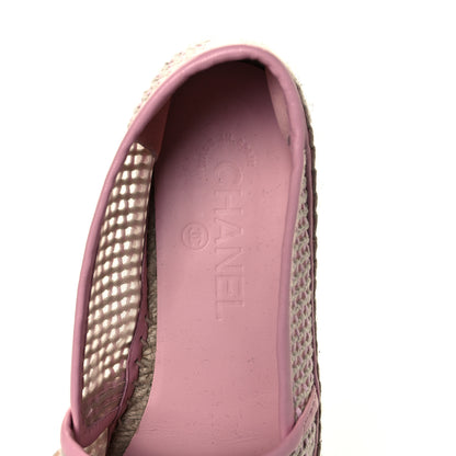 Chanel Mesh Lambskin CC Espadrilles 39 Light Pink Beige 7 of 7
