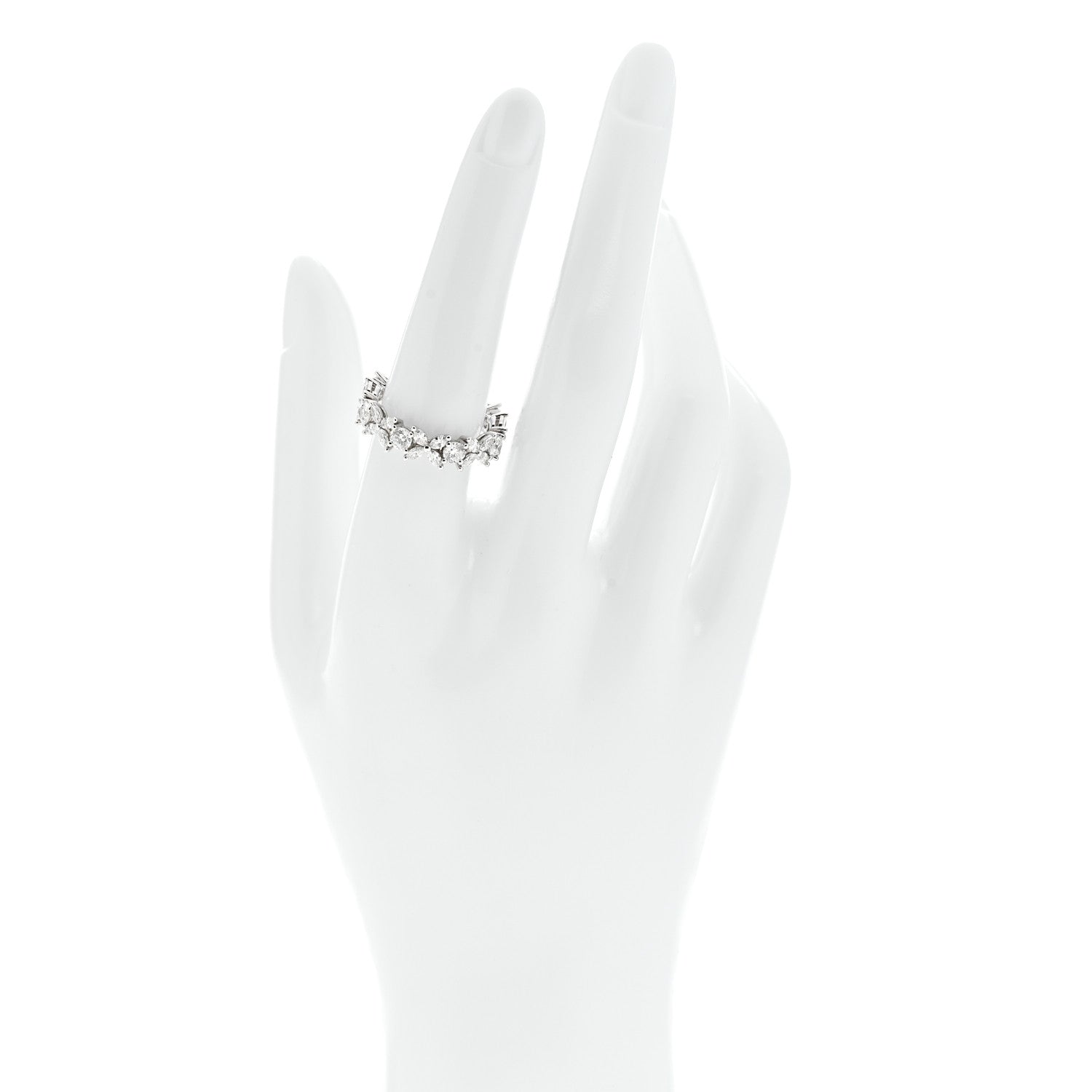 Tiffany Platinum Diamond Victoria Wide Band Ring 56/7.5 2 of 5