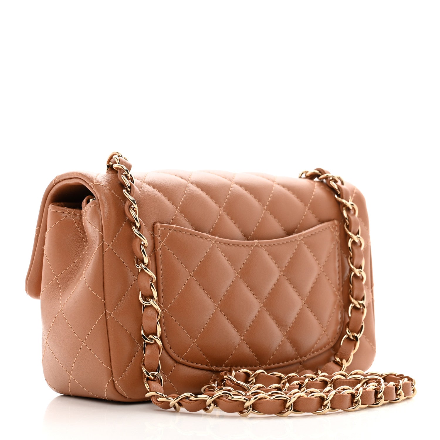Chanel Lambskin Quilted Mini Rectangular Flap Brown 4 of 10