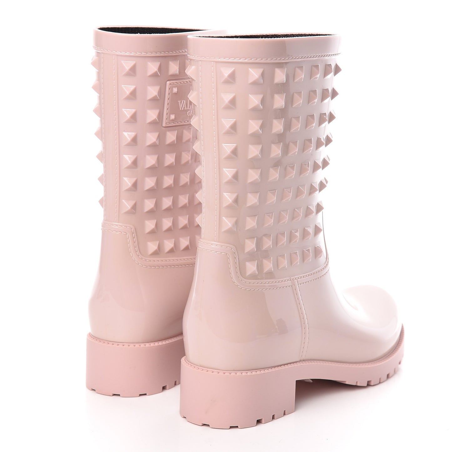 Rubber Rockstud Short Rainboots 38 Water Rose