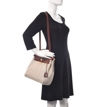 Hermes Toile Vache Calfskin Herbag 30 PM Natural 2 of 18