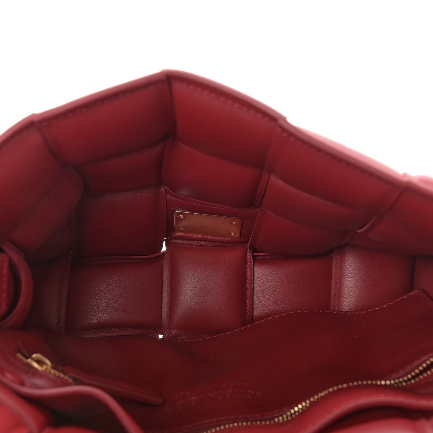 Nappa Maxi Intreccio Padded Cassette Crossbody Bag Dark Red