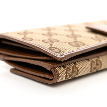 Gucci Monogram Metal Bar Continental Flap Wallet Beige Ebony Dark Brown 9 of 9