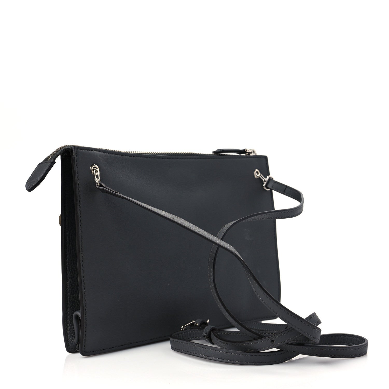 Fendi Vitello Dolce Studded Mini 2Jours Pouch Anthracite Multicolor 3 of 8