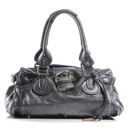 Chloe Leather Paddington Metallic Grey 1 of 8