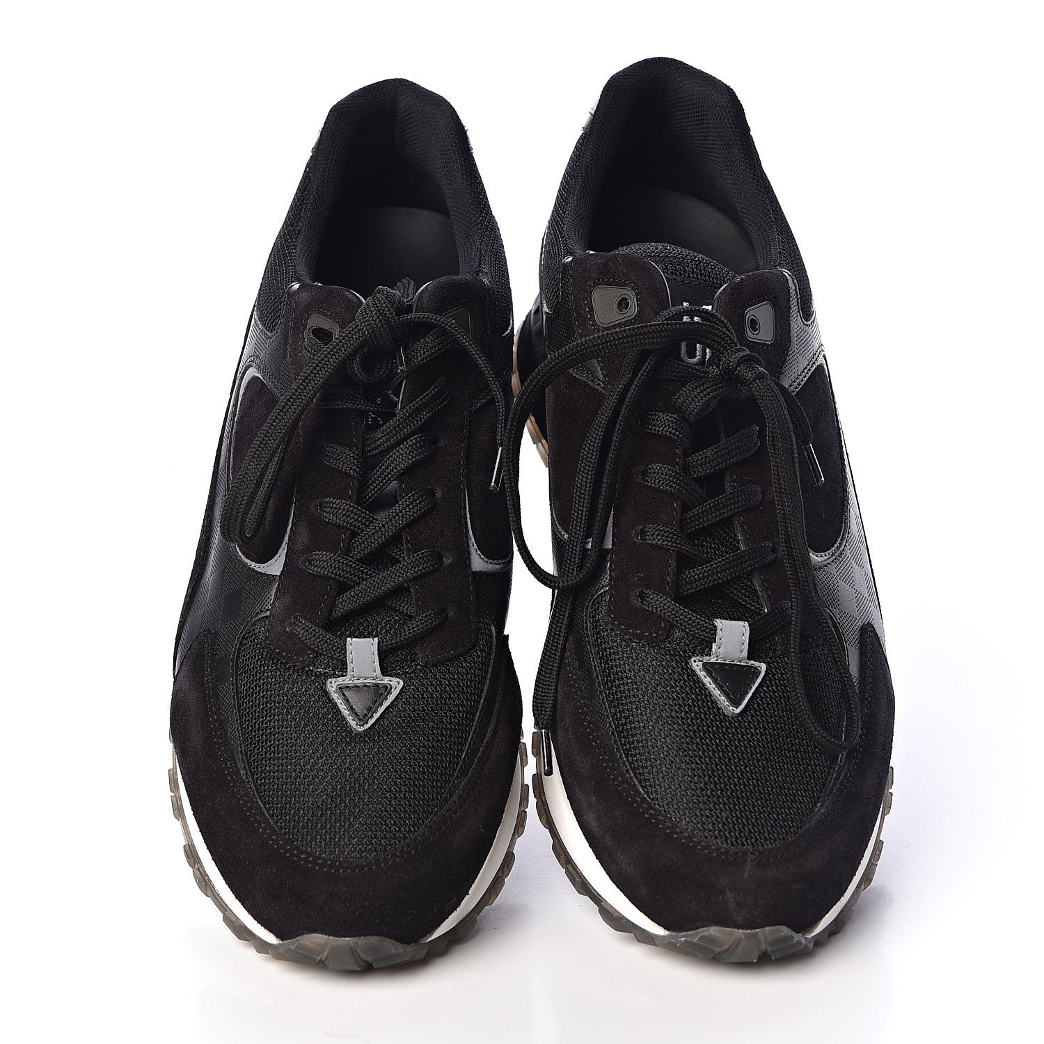 Louis Vuitton Suede Damier Infini Run Away Sneakers 6.5 Black 7 of 12