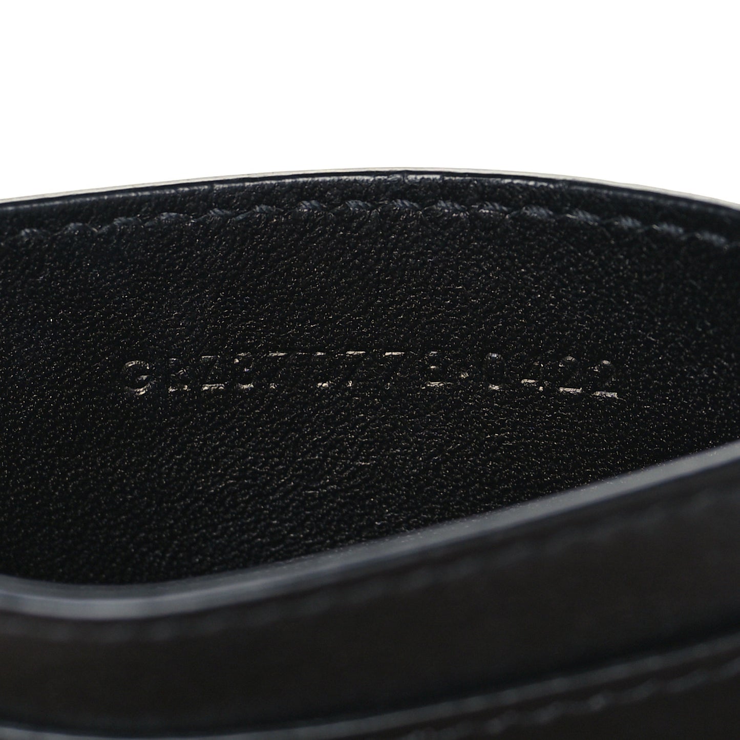 Calfskin Crocodile Embossed Monogram Patent Cassandre Credit Card Case Black