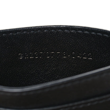 Saint Laurent Calfskin Crocodile Embossed Monogram Patent Cassandre Credit Card Case Black 7 of 9