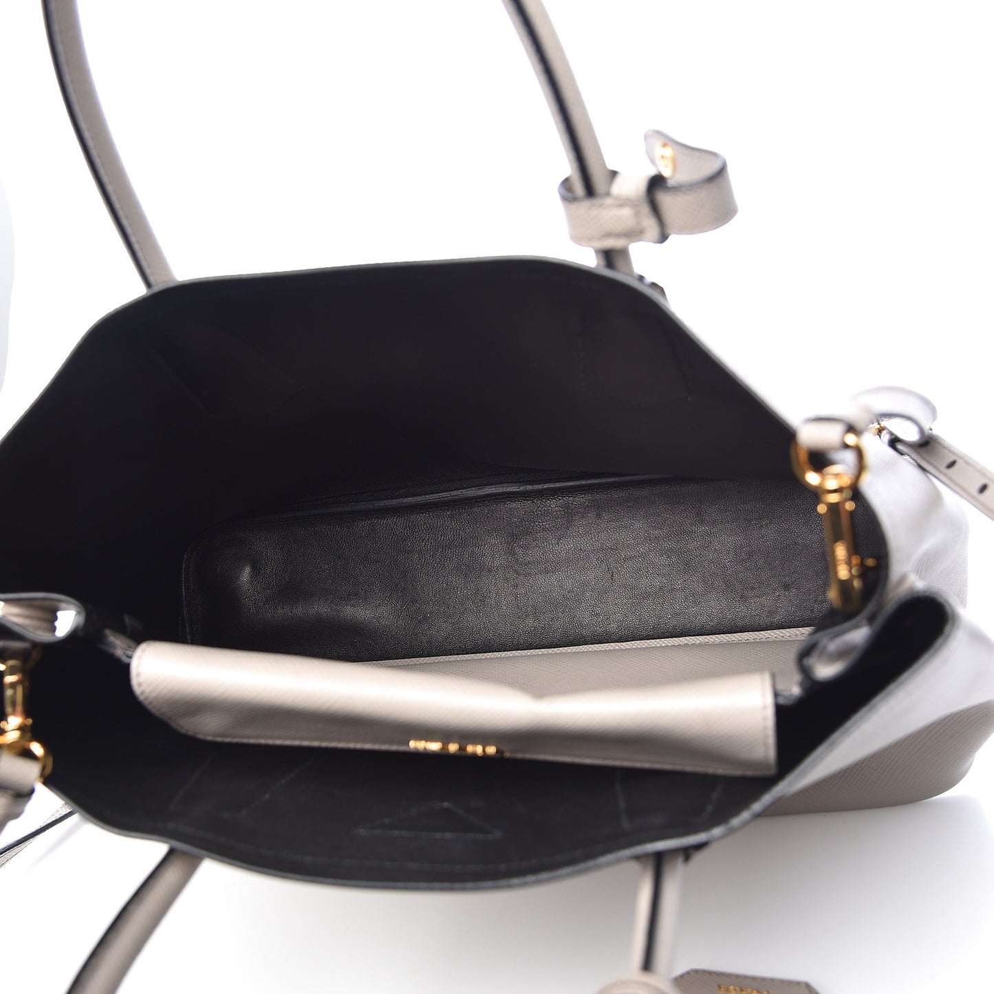 Saffiano Cuir Medium Double Bag Pomice