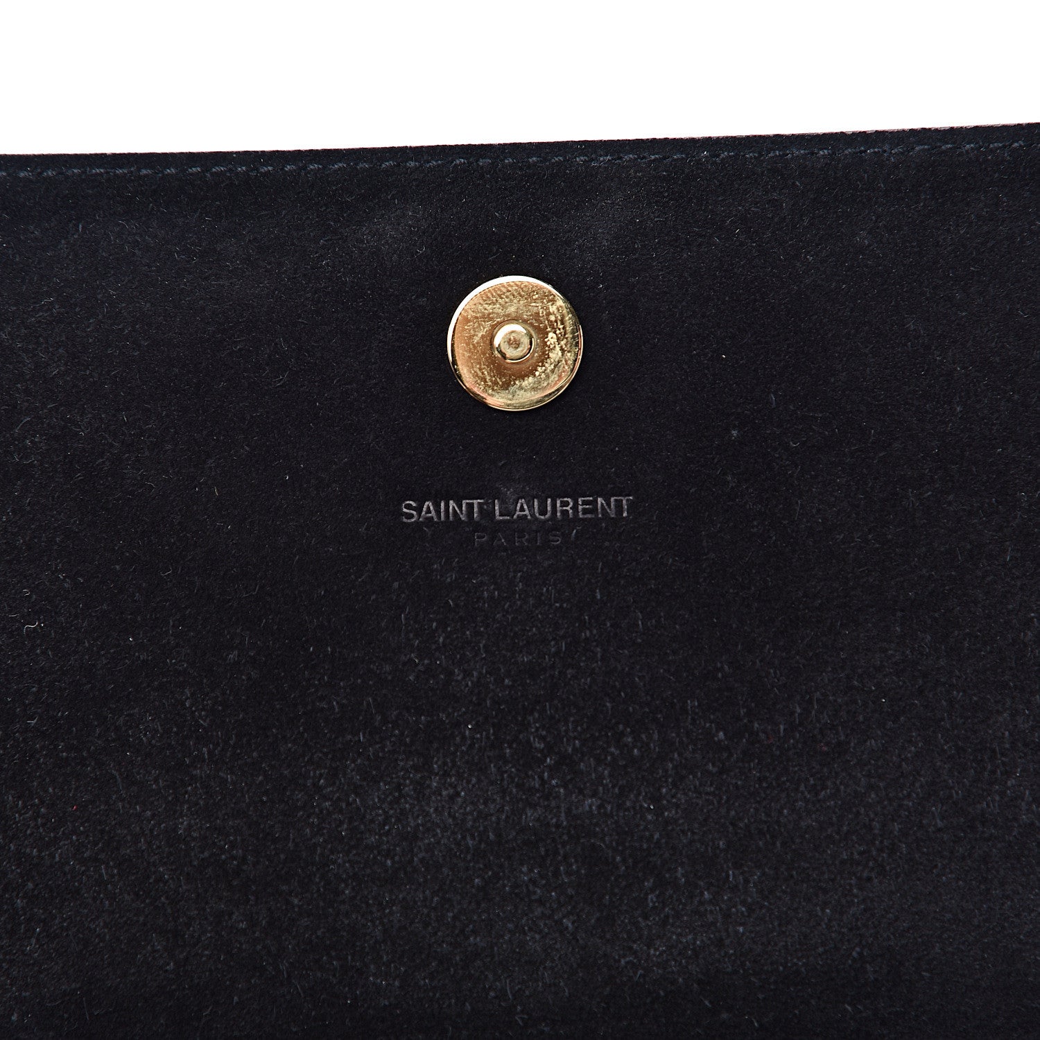 Saint Laurent Metallic Calfskin Classic Monogram Cassandre Clutch Argento 6 of 11