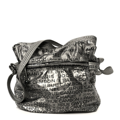 Chanel Lacquered Canvas Ligne Messenger Tote Argent Fonce 1 of 13