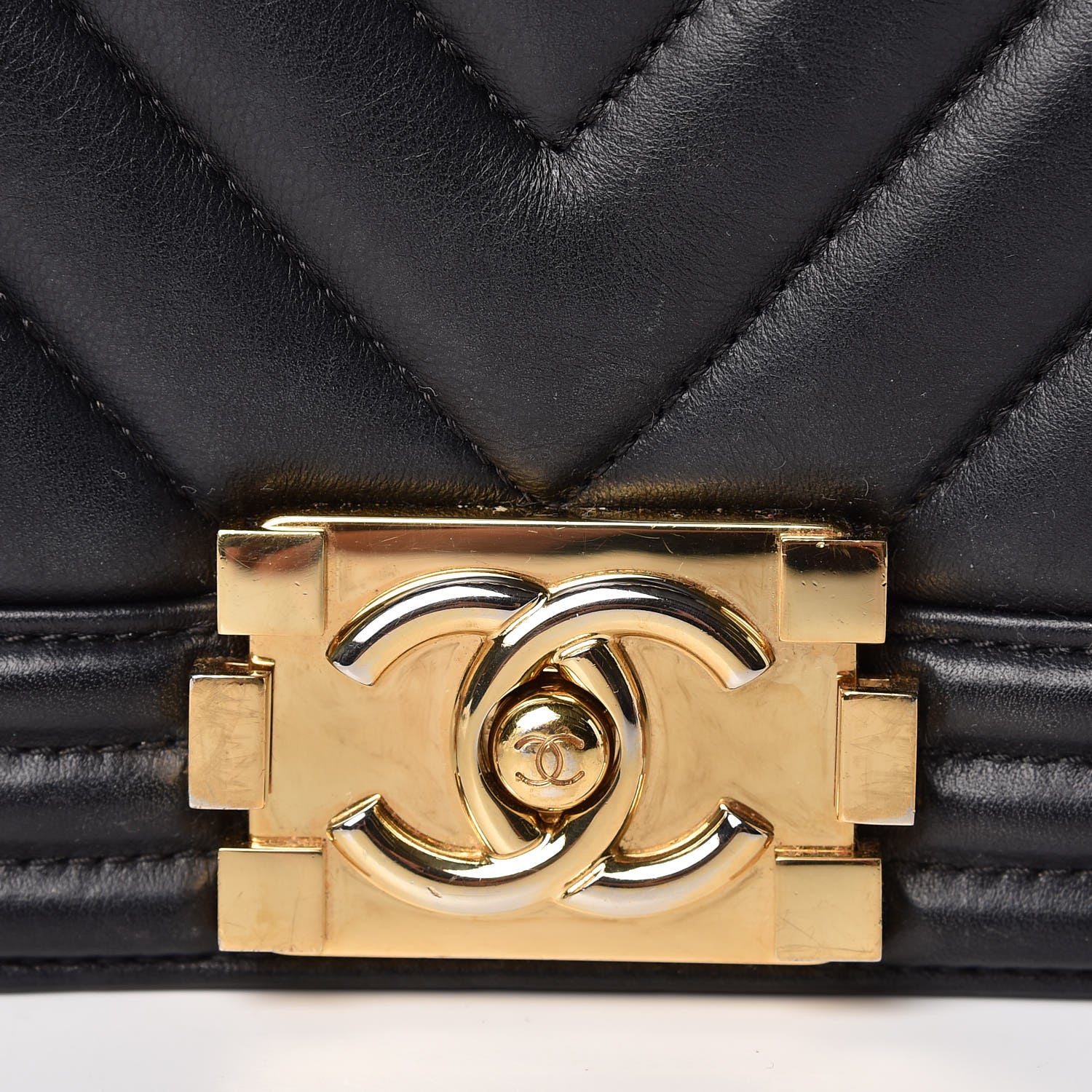 Chanel Lambskin Chevron Medium Boy Flap Black 9 of 12