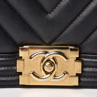 Chanel Lambskin Chevron Medium Boy Flap Black 9 of 12