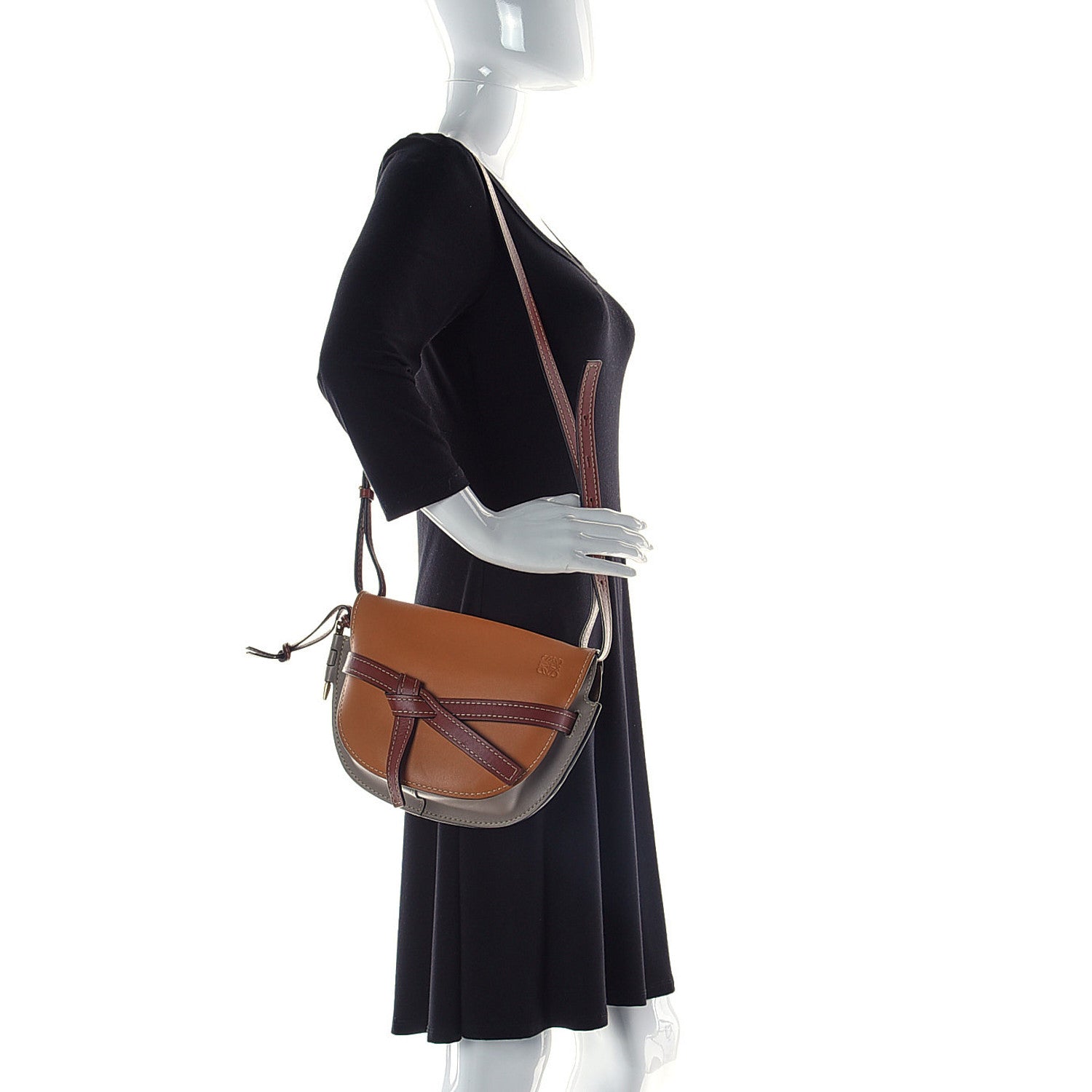Loewe Grained Calfskin Small Gate Crossbody Bag Caramel 2 of 9