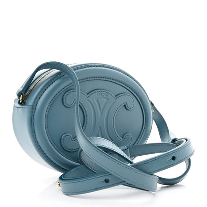 Celine Smooth Calfskin Cuir Triomphe Oval Bag Denim 3 of 9