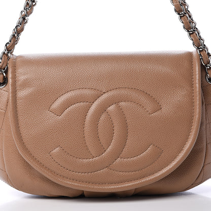 Chanel Caviar Large Half Moon Flap Dark Beige 10 of 18
