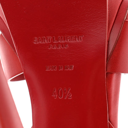 Saint Laurent Calfskin Tribute 105 Platform Sandals 40.5 New Red 6 of 9
