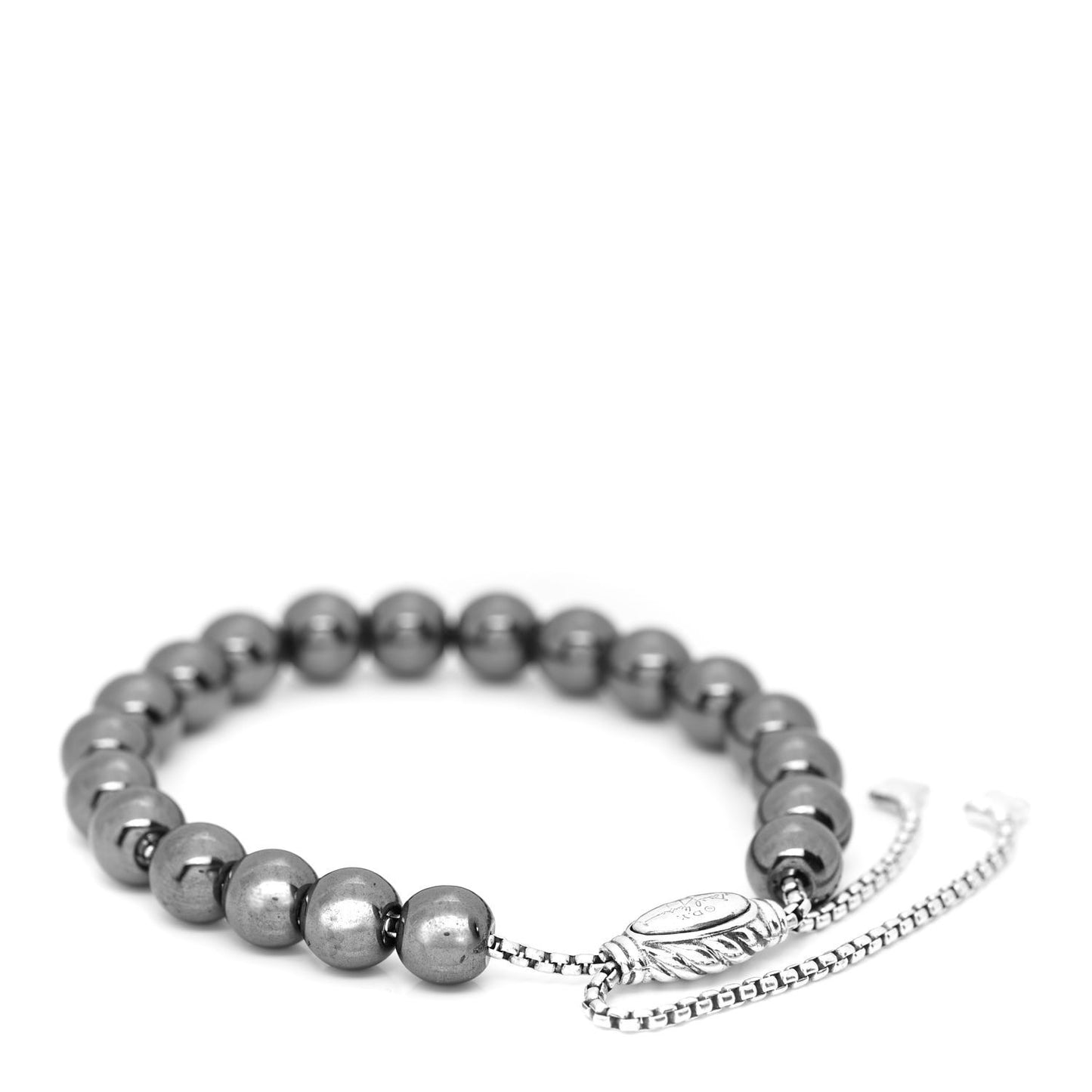 Sterling Silver Hematite 8mm Spiritual Beads Adjustable Bracelet