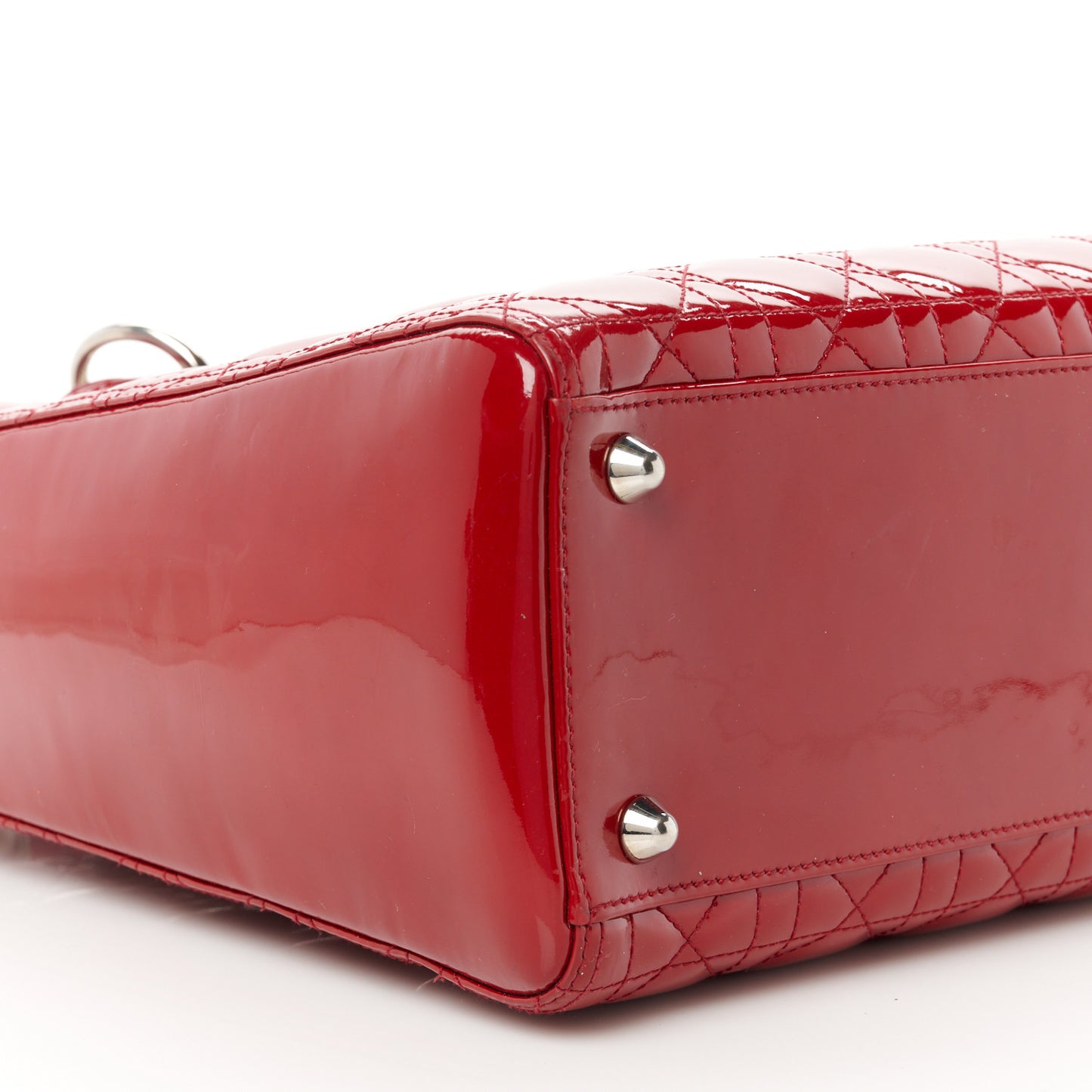 Patent Cannage Large Lady Dior Red