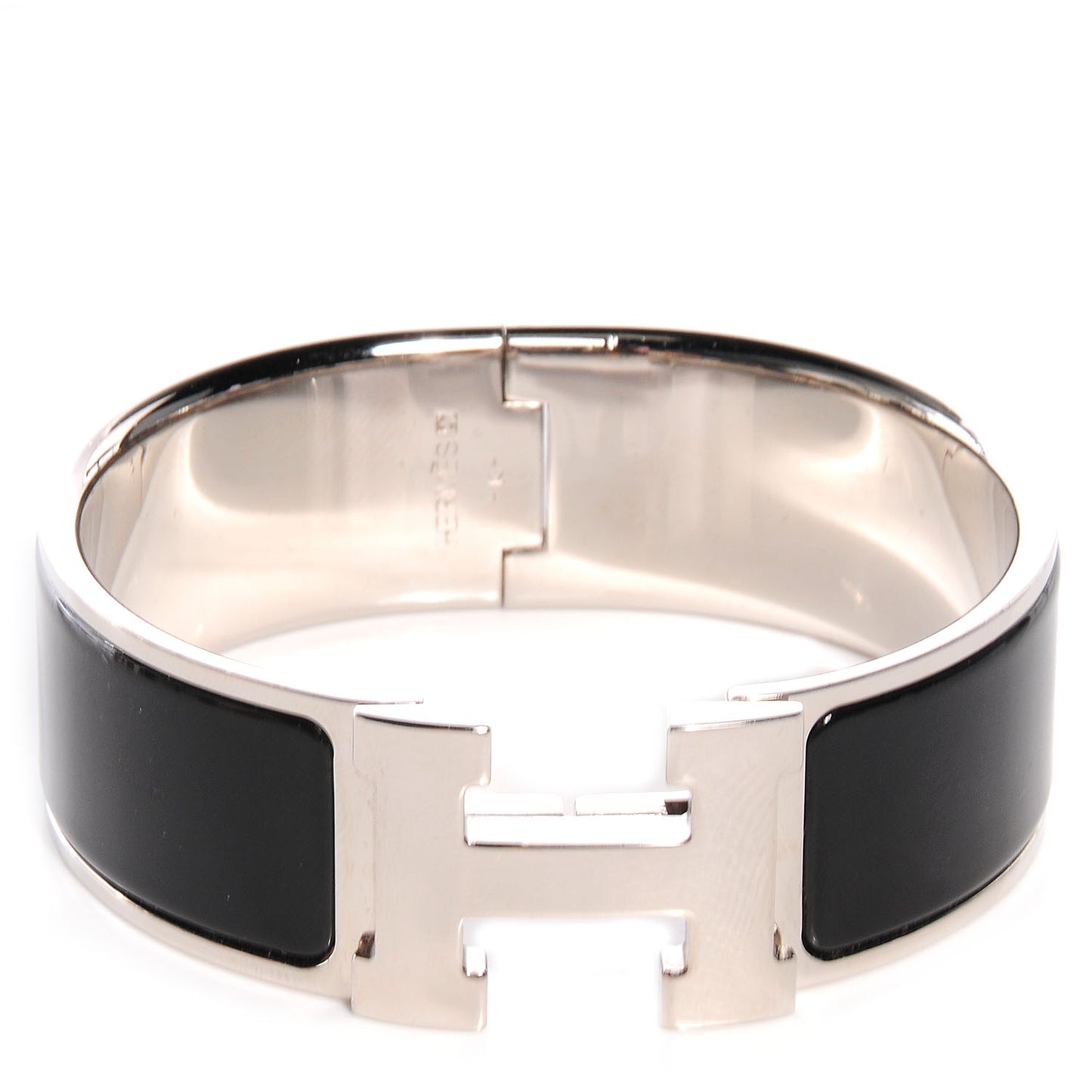 Enamel Clic Clac H Bracelet Wide PM Black