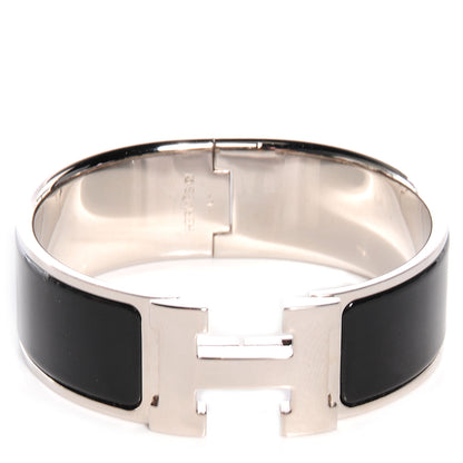 Hermes Enamel Clic Clac H Bracelet Wide PM Black 1 of 5