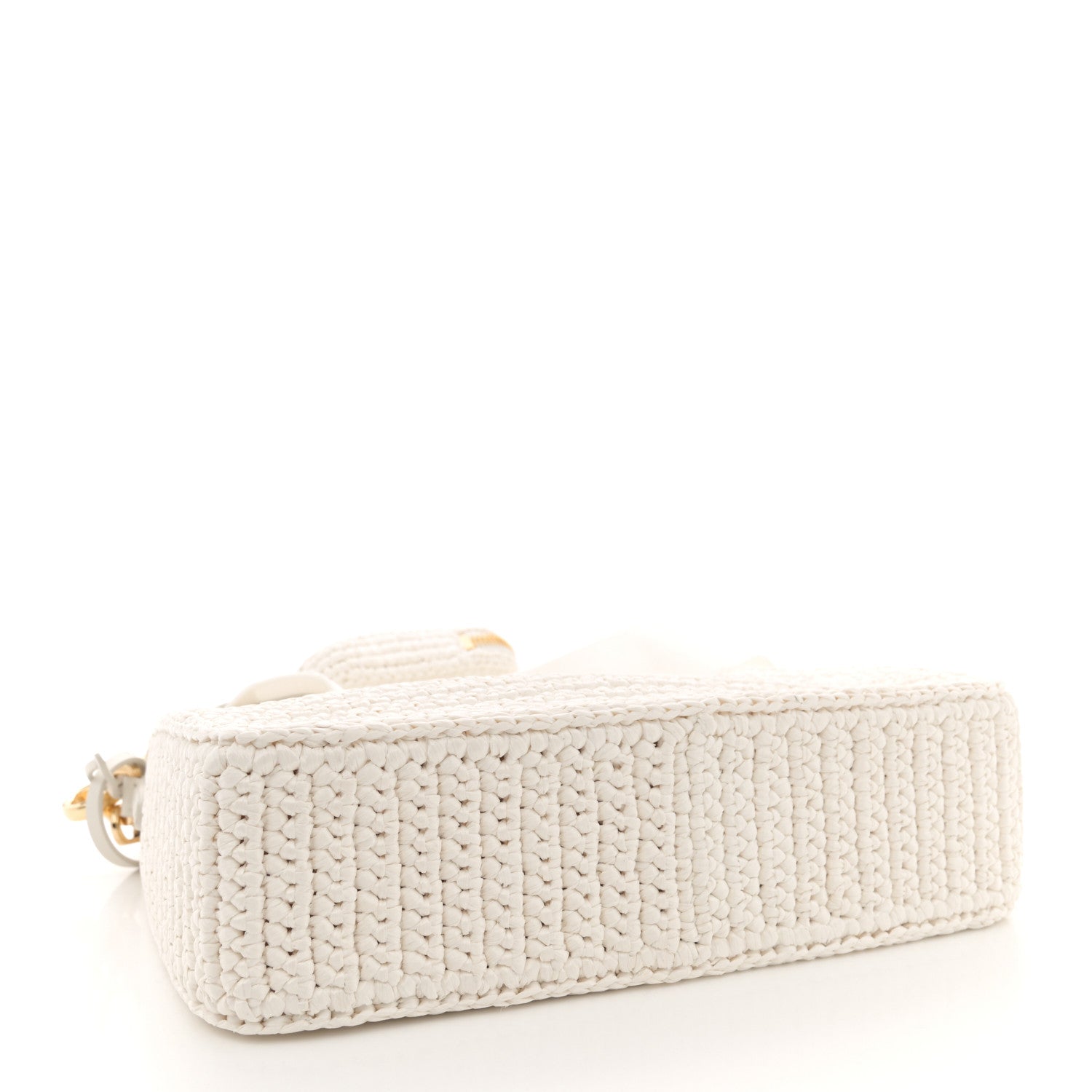 Prada Yarn Raffia Effect Crochet Re-Edition 2005 Shoulder Bag White 4 of 10