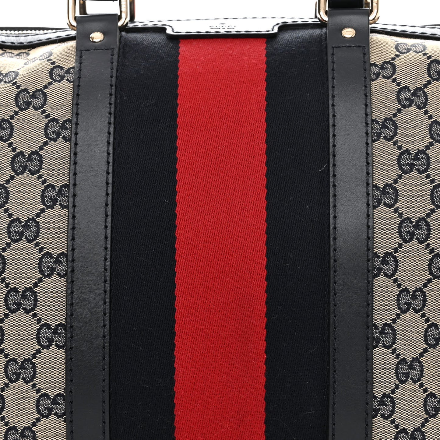 Monogram Selleria Calfskin Vintage Web Medium Boston Beige Blue