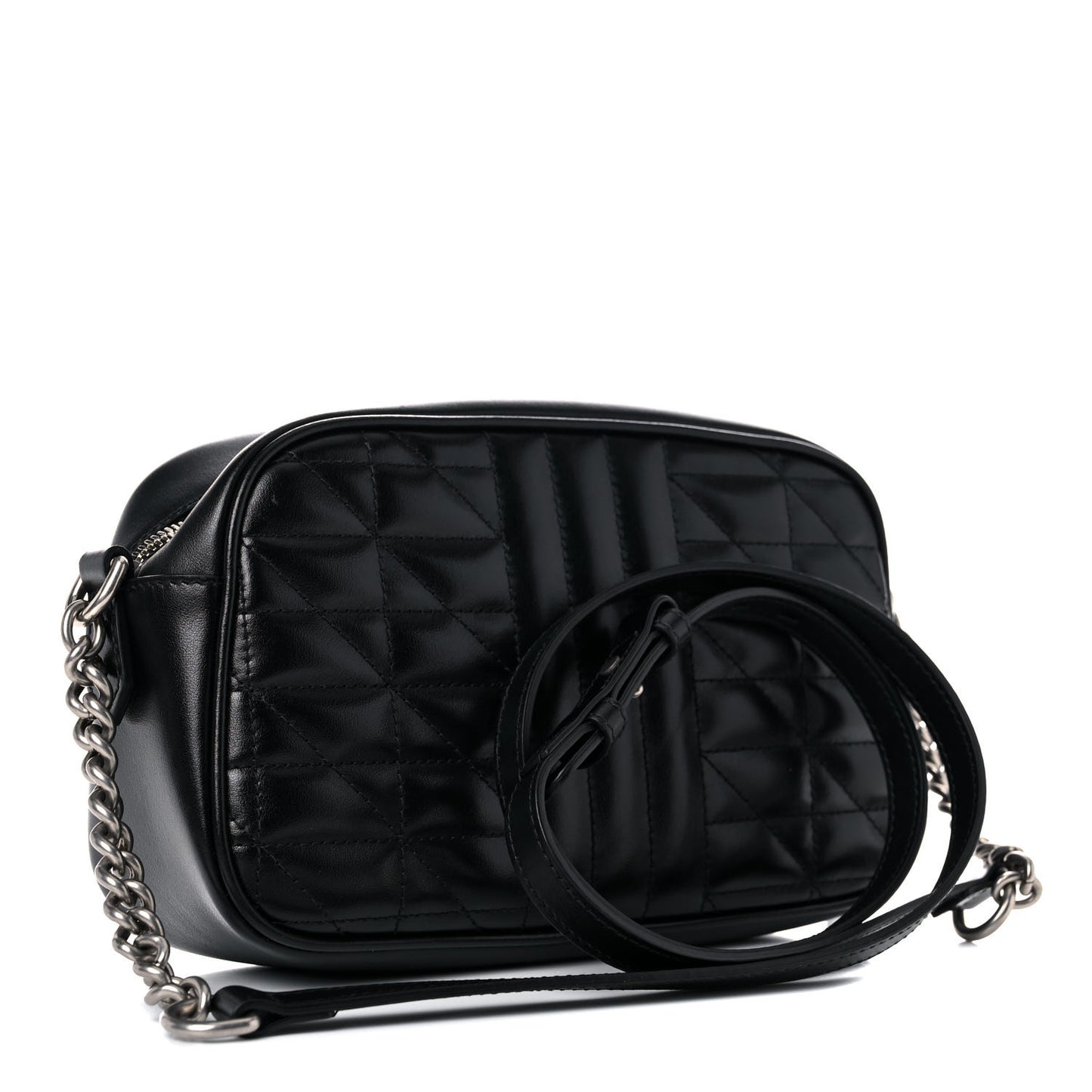 Calfskin Matelasse Aria Small GG Marmont Chain Shoulder Bag Black