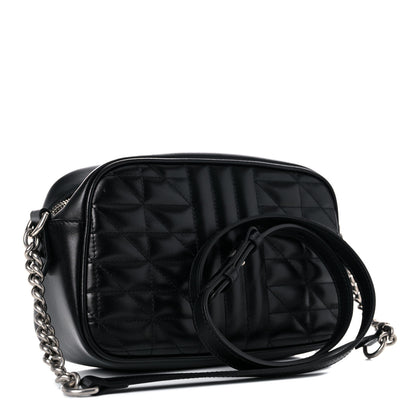 Gucci Calfskin Matelasse Aria Small GG Marmont Chain Shoulder Bag Black 3 of 13