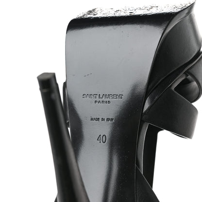 Saint Laurent Calfskin Tribute 105 Platform Sandals 40 Black 6 of 8