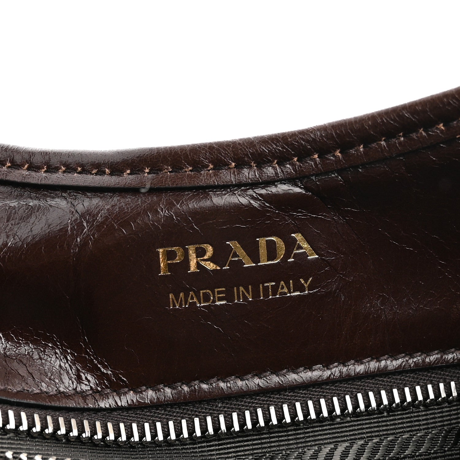 Prada Glossy Calfskin Medium Tote Bag Dark Brown 5 of 9