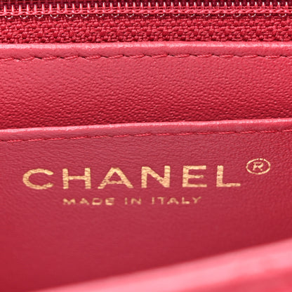 Chanel Lambskin Quilted Mini Square Flap Dark Pink 6 of 10