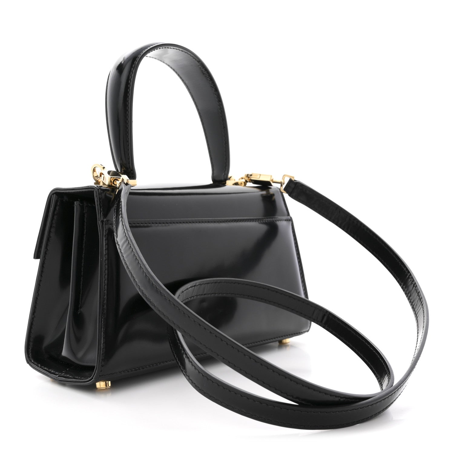 Salvatore Ferragamo Brushed Off Calfskin Mini Iconic Top Handle