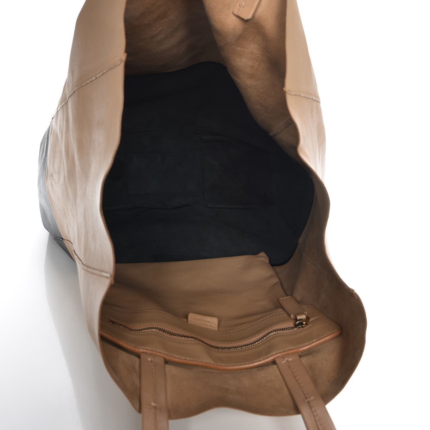 Celine Lambskin Vertical Bi-Cabas Apricot Black 5 of 9