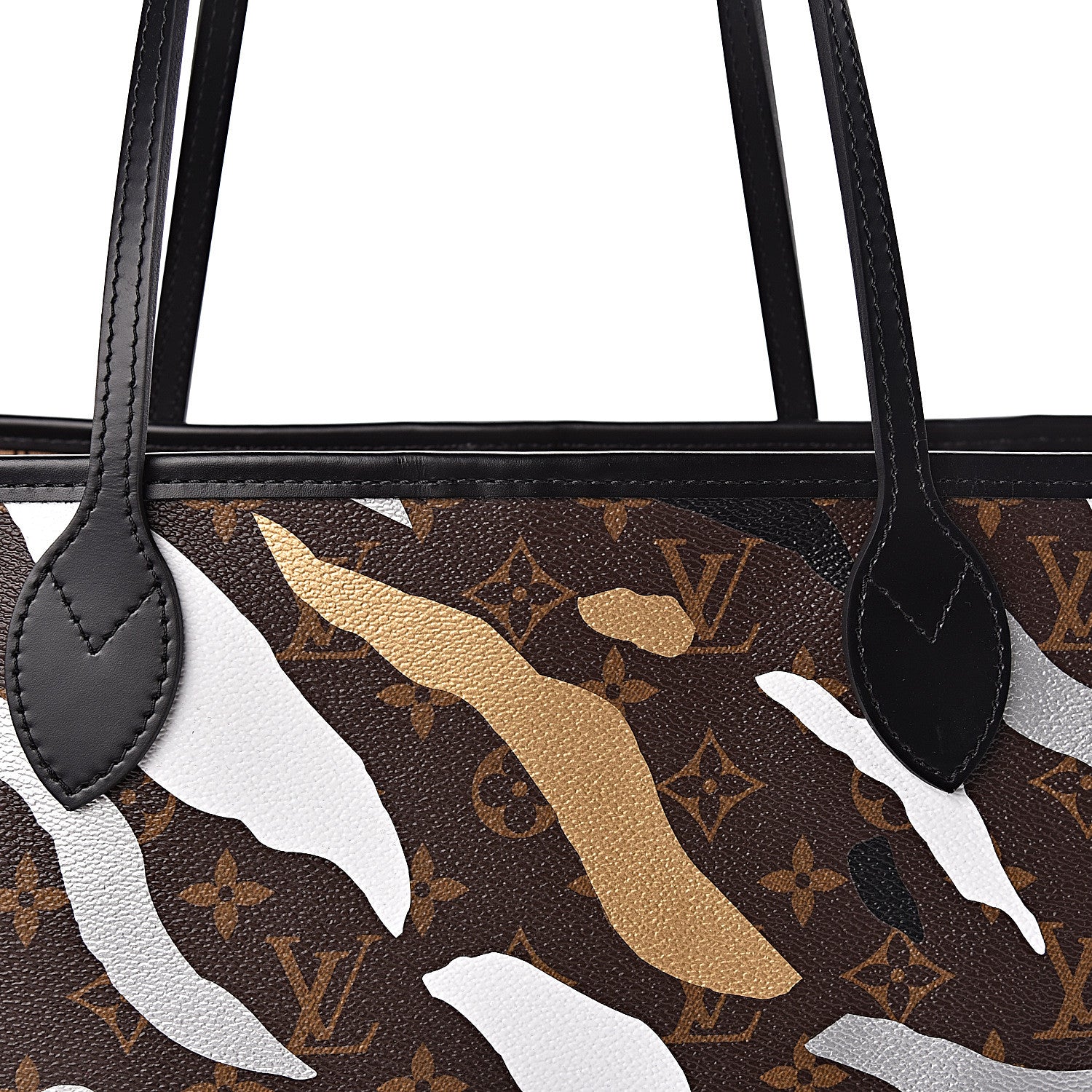 Louis Vuitton X LOL Monogram Neverfull MM Gold Silver 8 of 10