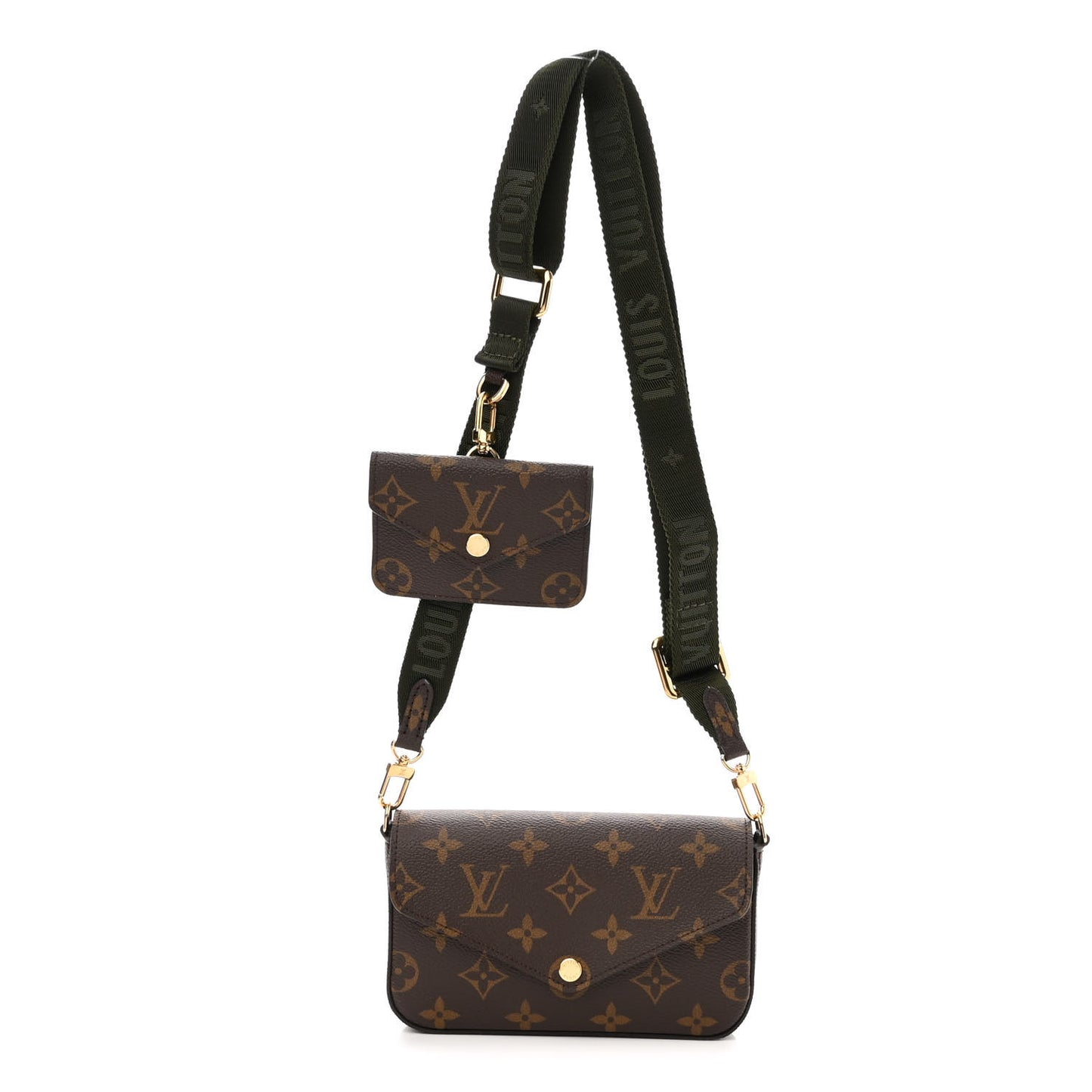 Monogram Felicie Strap & Go Kaki