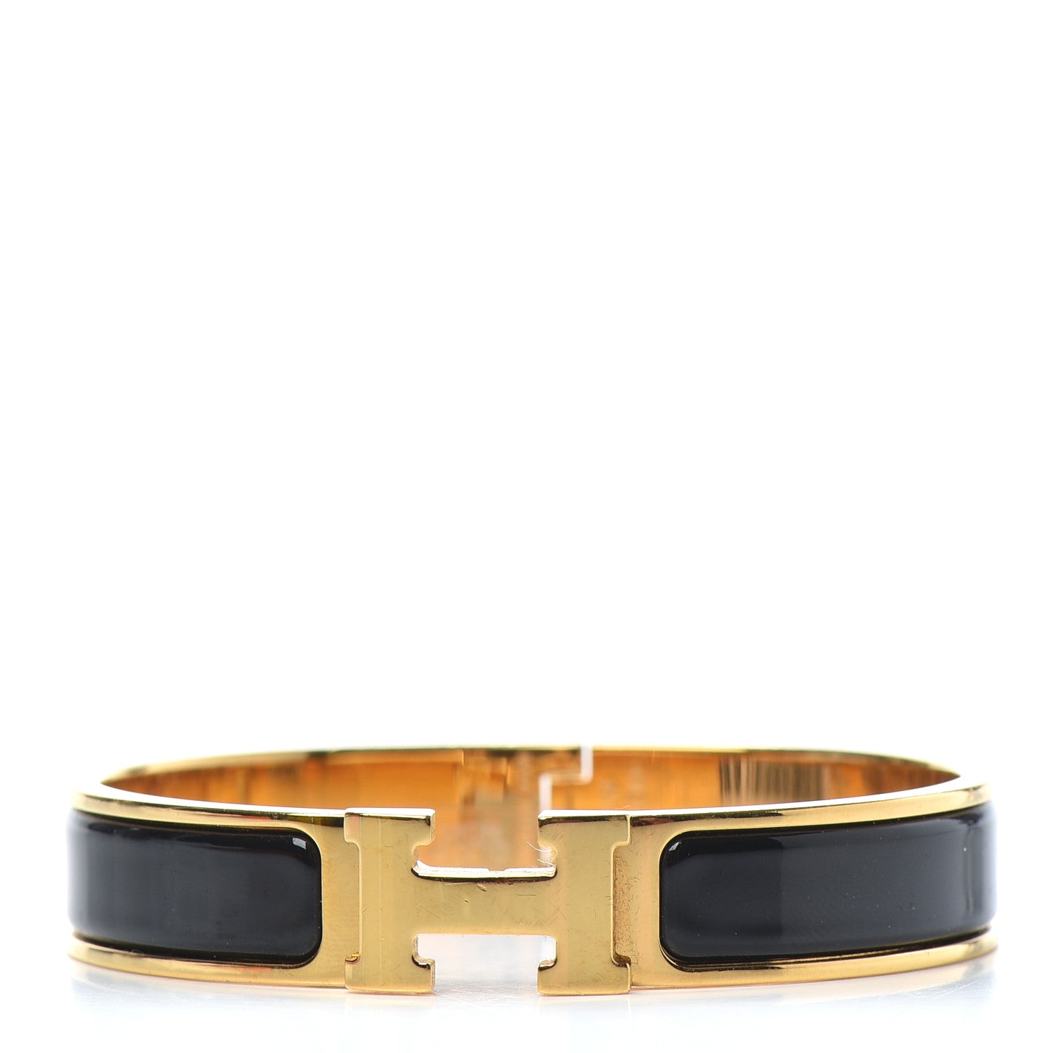 Hermes Enamel Narrow Clic Clac H Bracelet GM Black 1 of 4