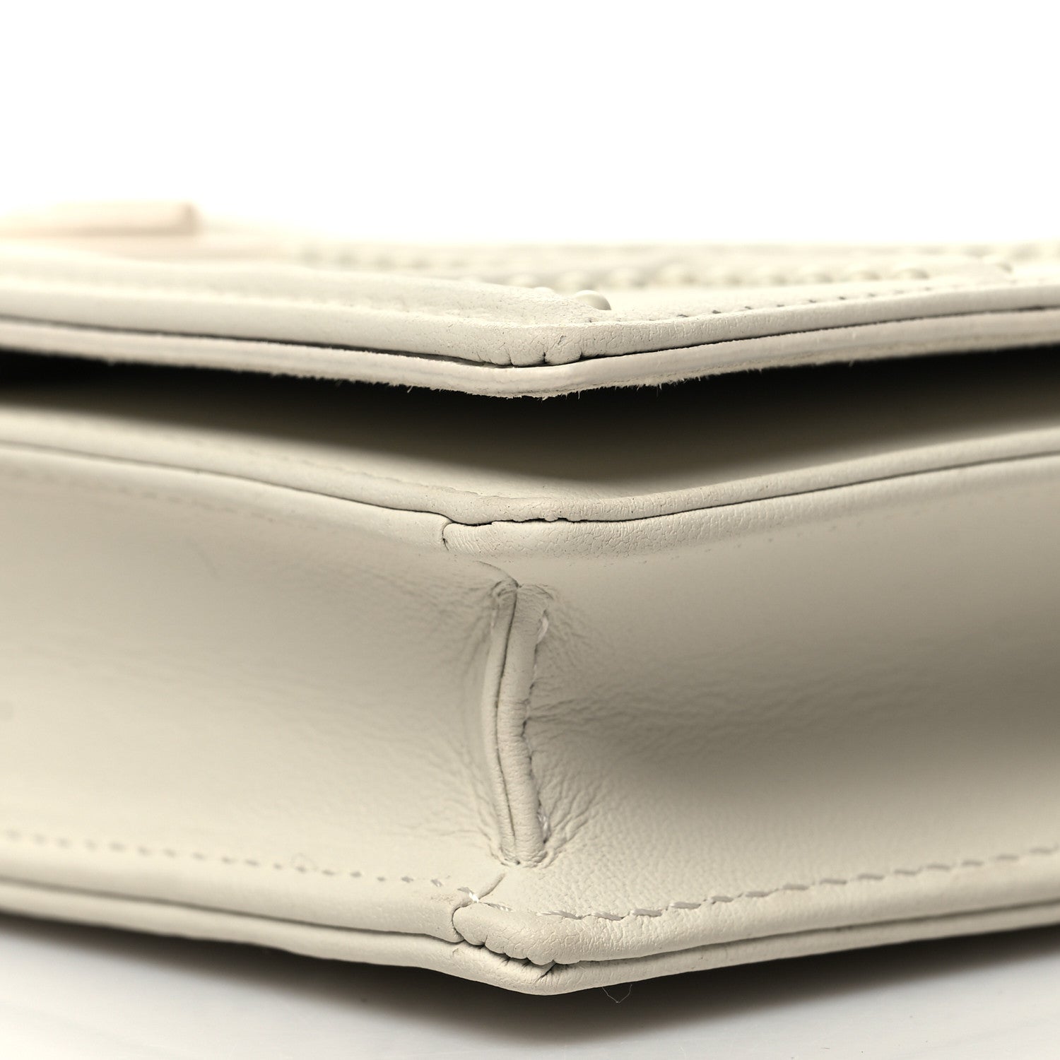 Christian Dior Ultra Matte Calfskin Studded Diorama Wallet on Chain Pouch Off White 10 of 13