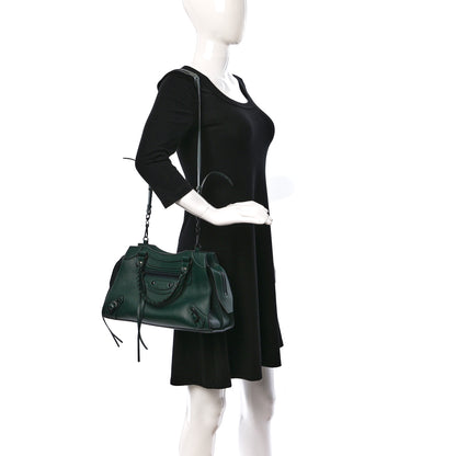 Balenciaga Grained Calfskin Neo Classic Matte Black Hardware S City Forest Green 2 of 9