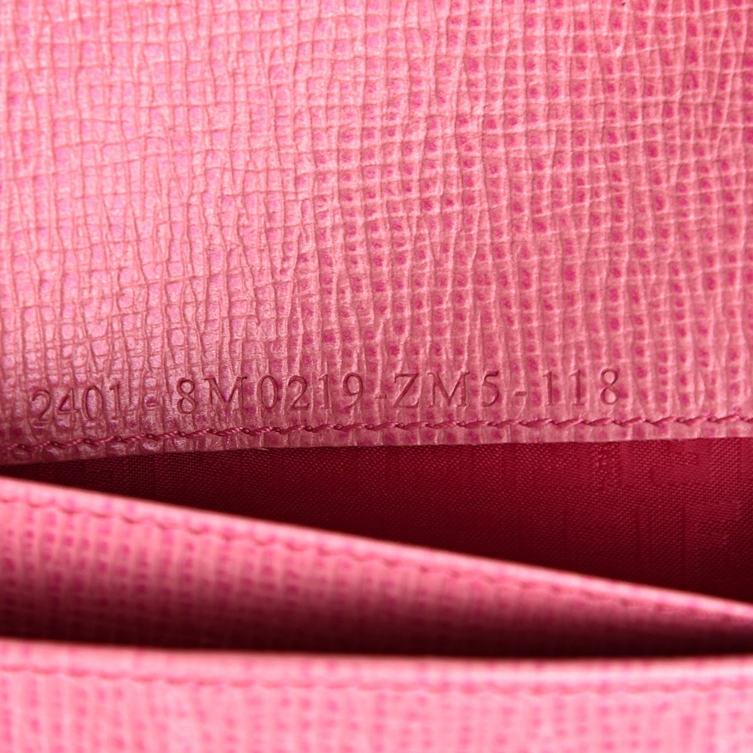 Fendi Zucca Spalmati Vitello Elite Chain Clutch Tobacco Fuxia Fragola 7 of 10